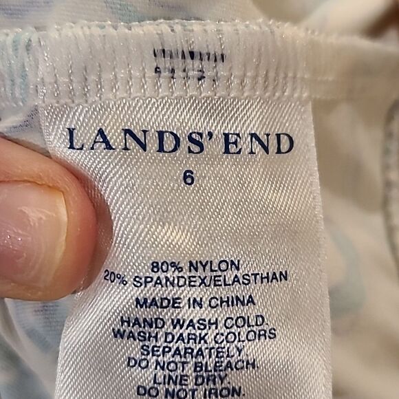 Lands end womens white‎ and teal floral underwire tankini swimsuit top size 6 - Picture 5 of 5